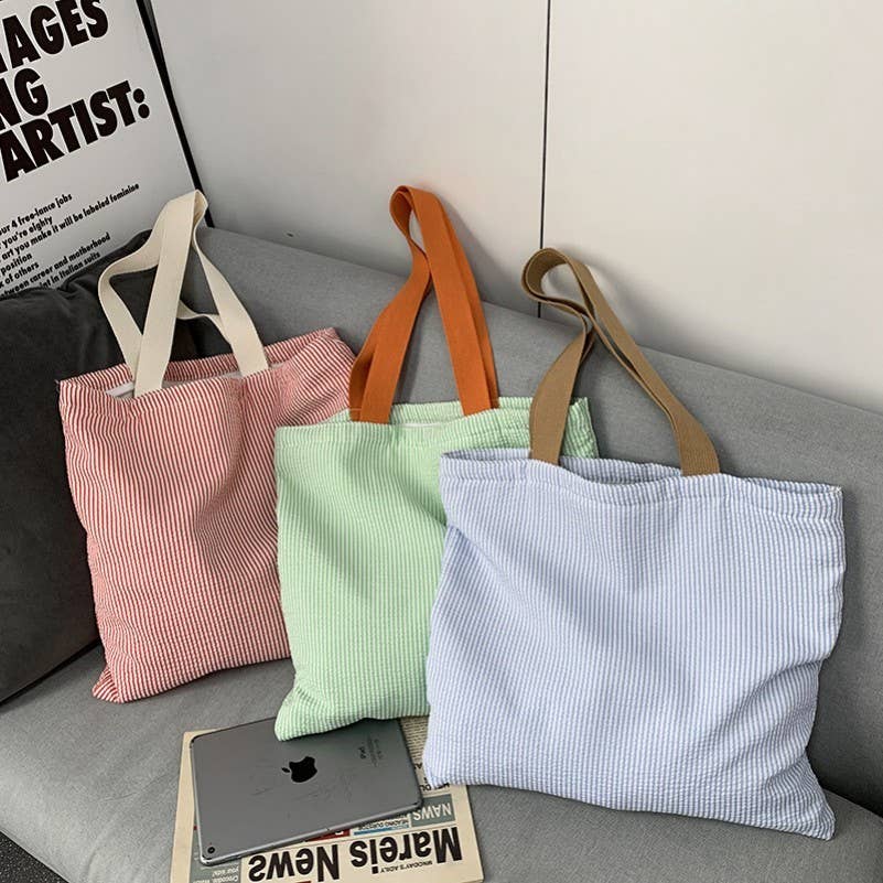 Stripe Shoulder Tote Bag