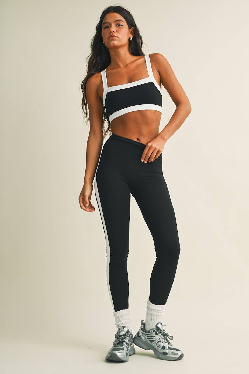 Contrast Block Sports Bra