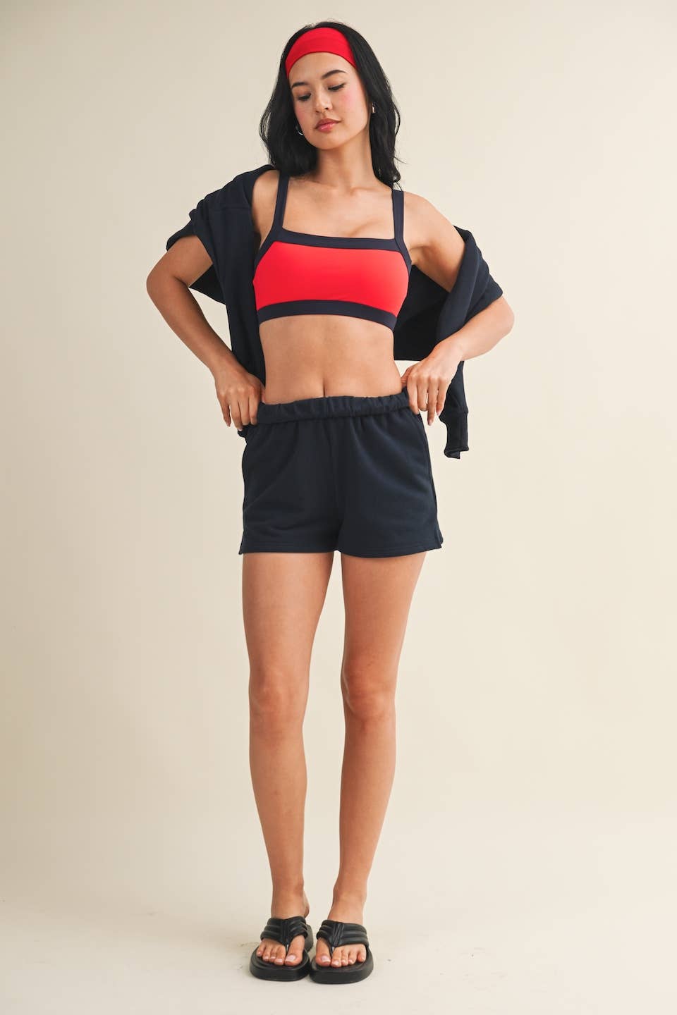 Contrast Block Sports Bra