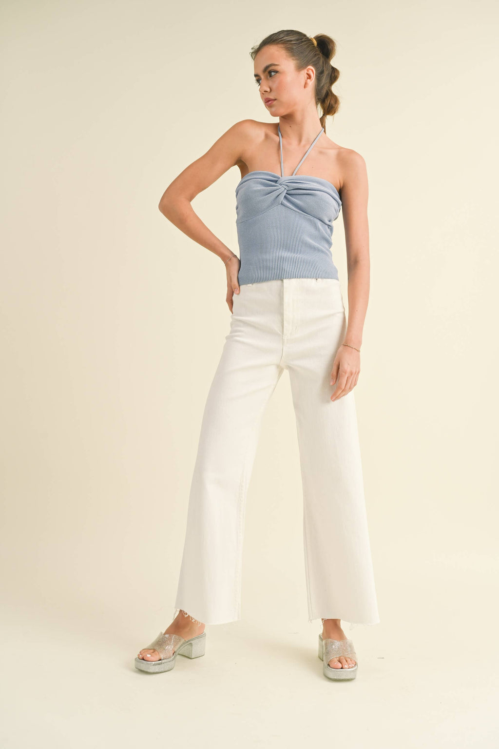 Wide Leg Denim Pants