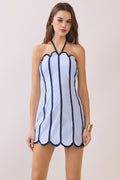 Scallop Halter Neck Mini Dress