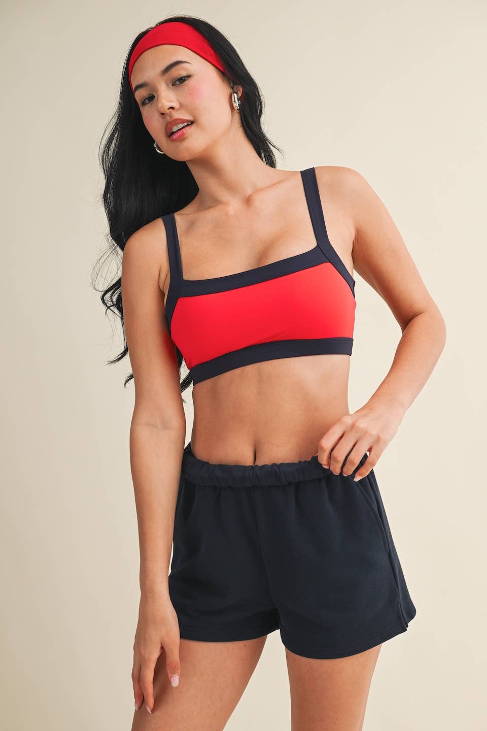Contrast Block Sports Bra
