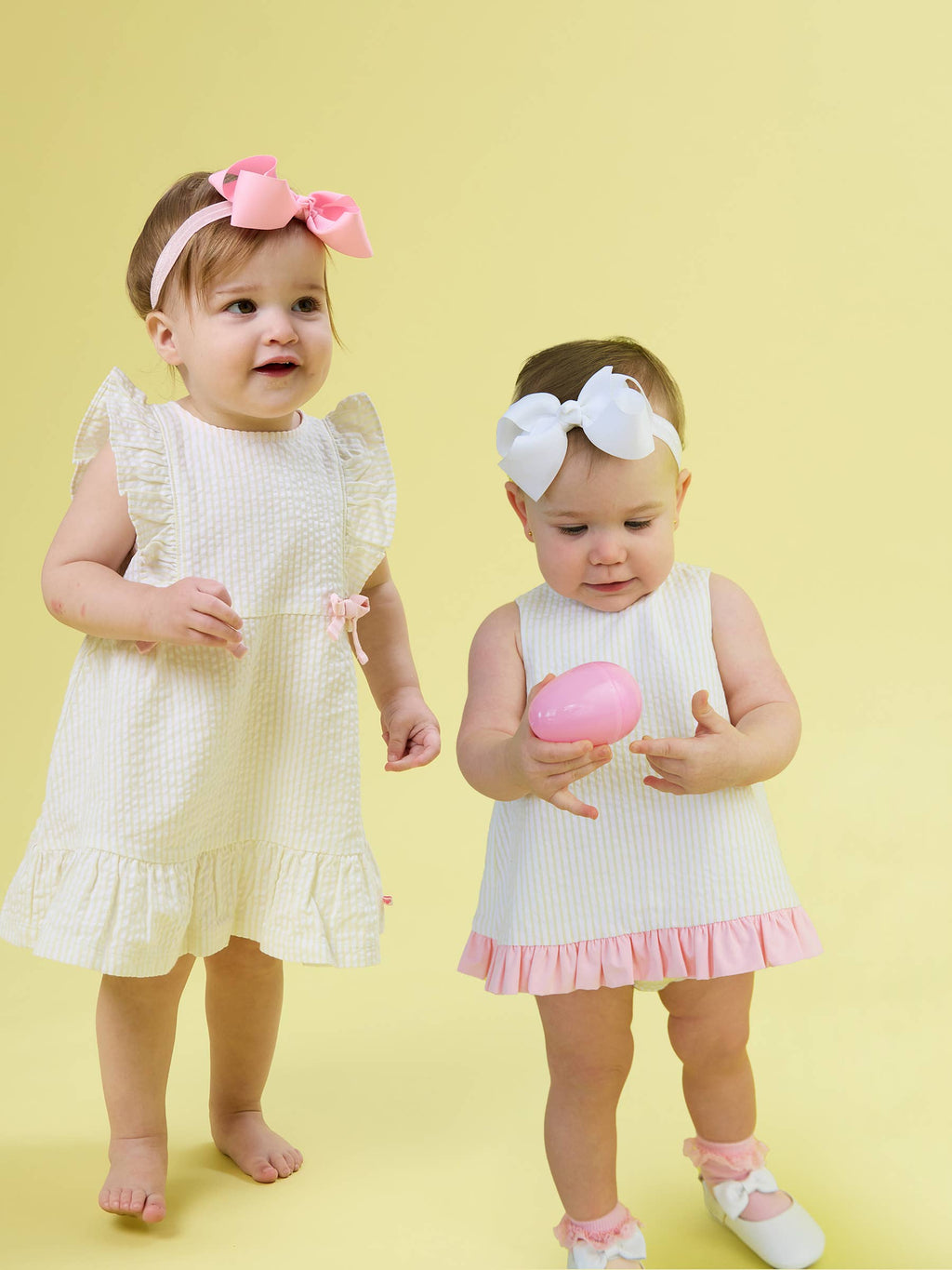 Banana Seersucker Bow Dress