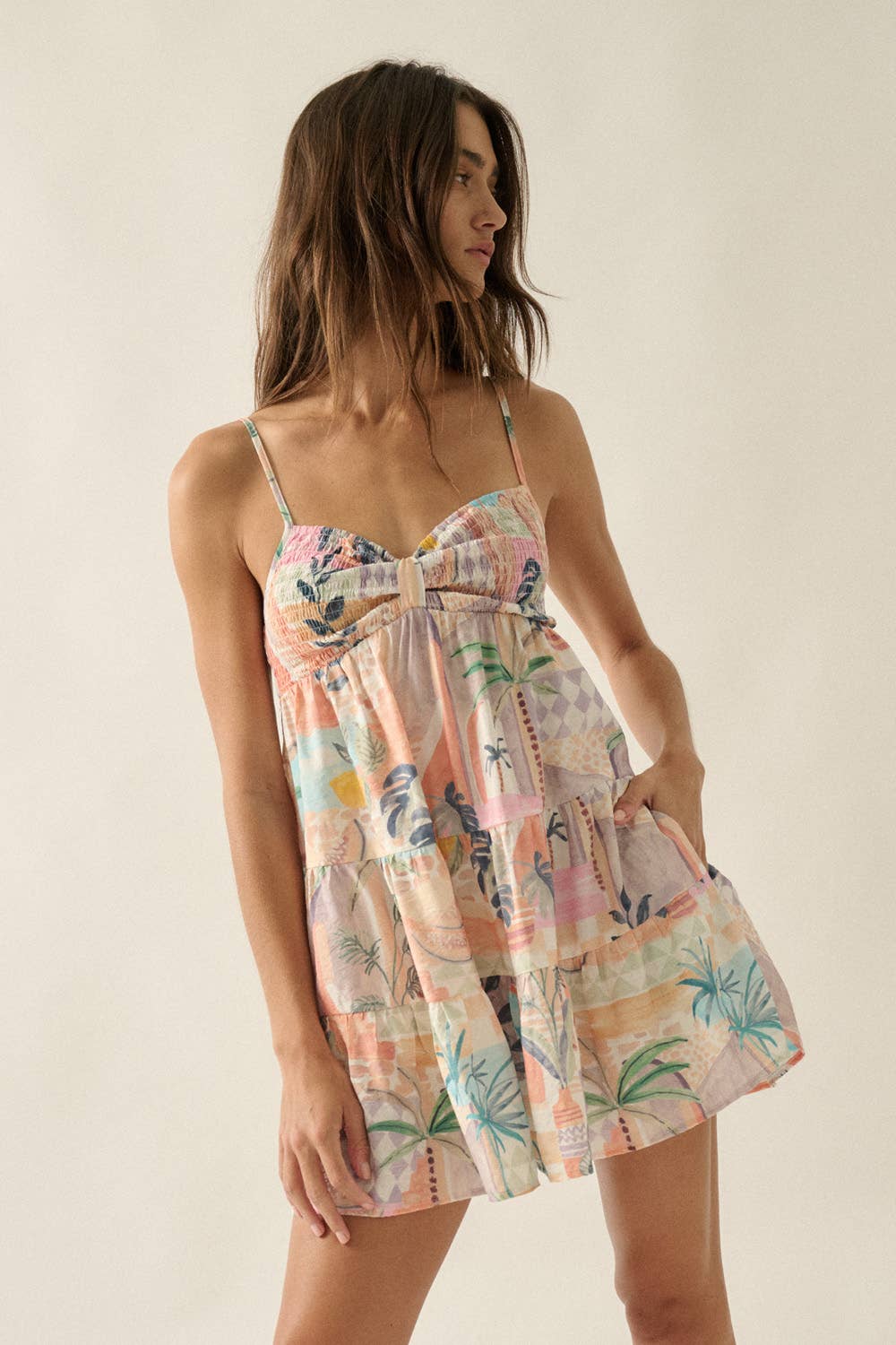 Tropical Smocked Sweetheart Romper
