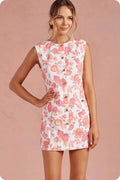 Floral Button Twill Mini Dress