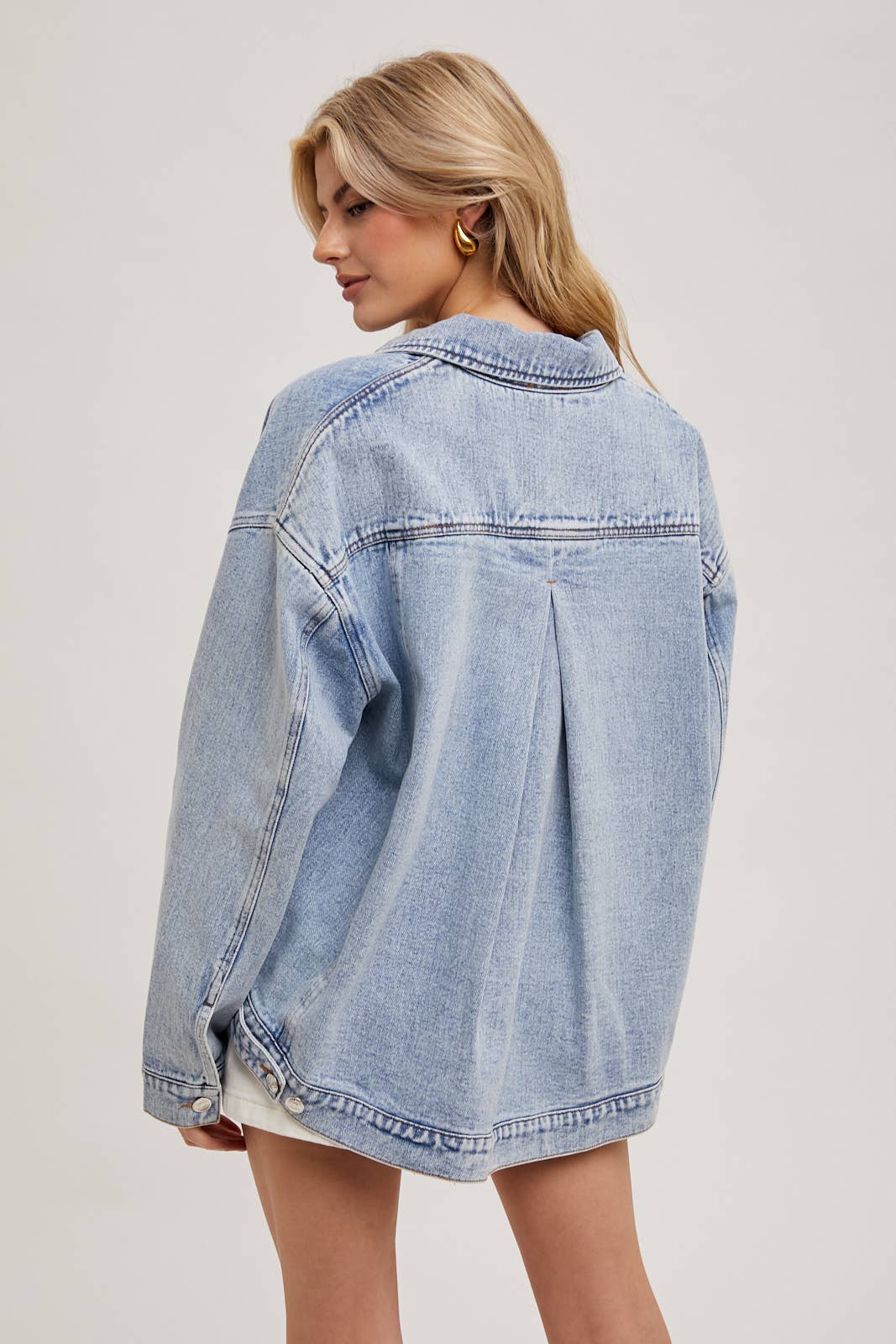 Denim Button Down Oversized Jacket