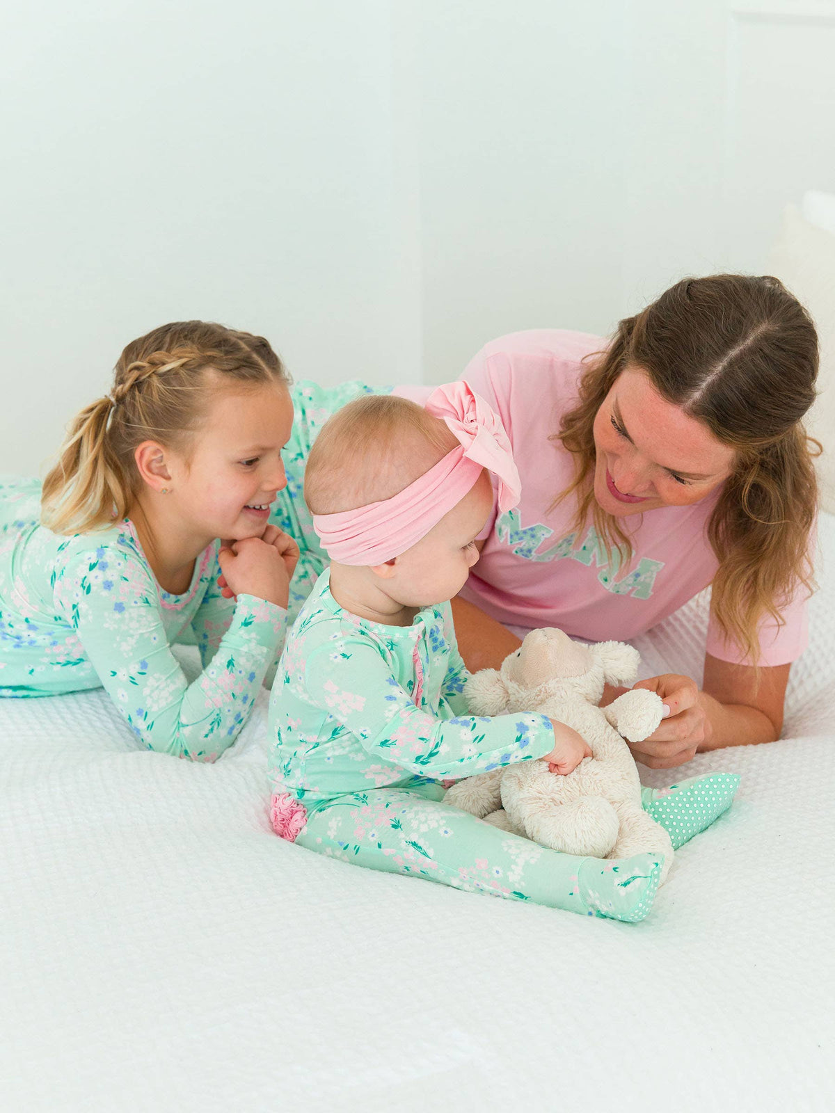 Mint Meadow Footed Onesie