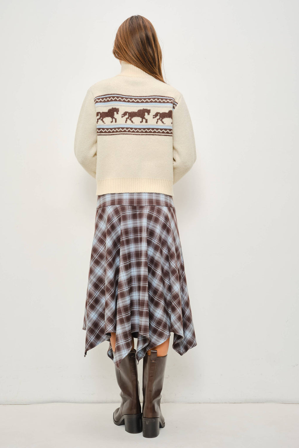 Horse Zip-Up Sweater Jacket