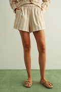 Striped Elastic Waist Shorts