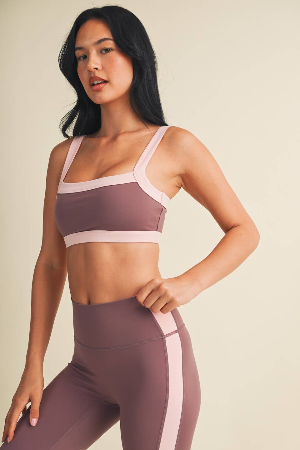 Contrast Block Sports Bra