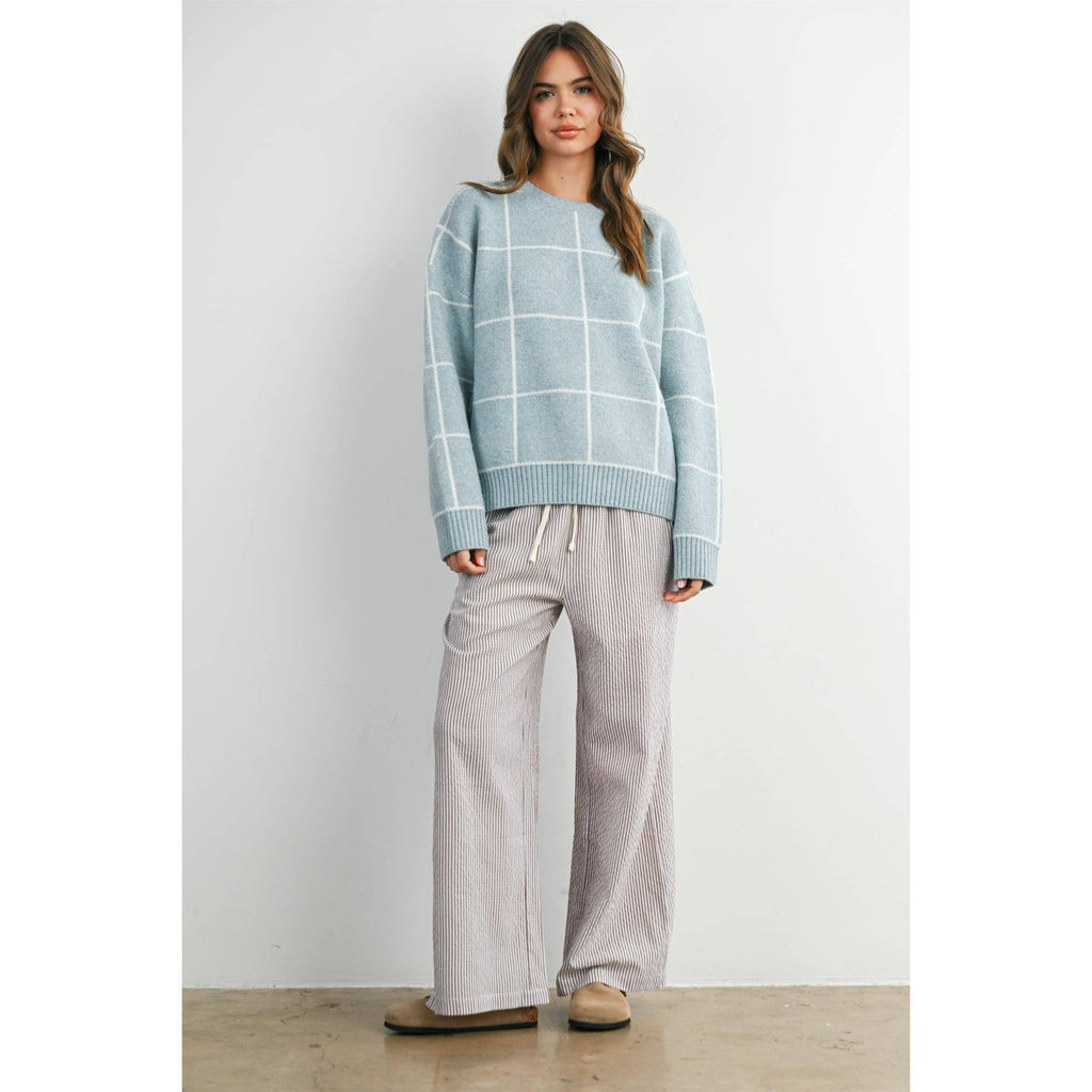 Checkered Crew Neck Sweater
