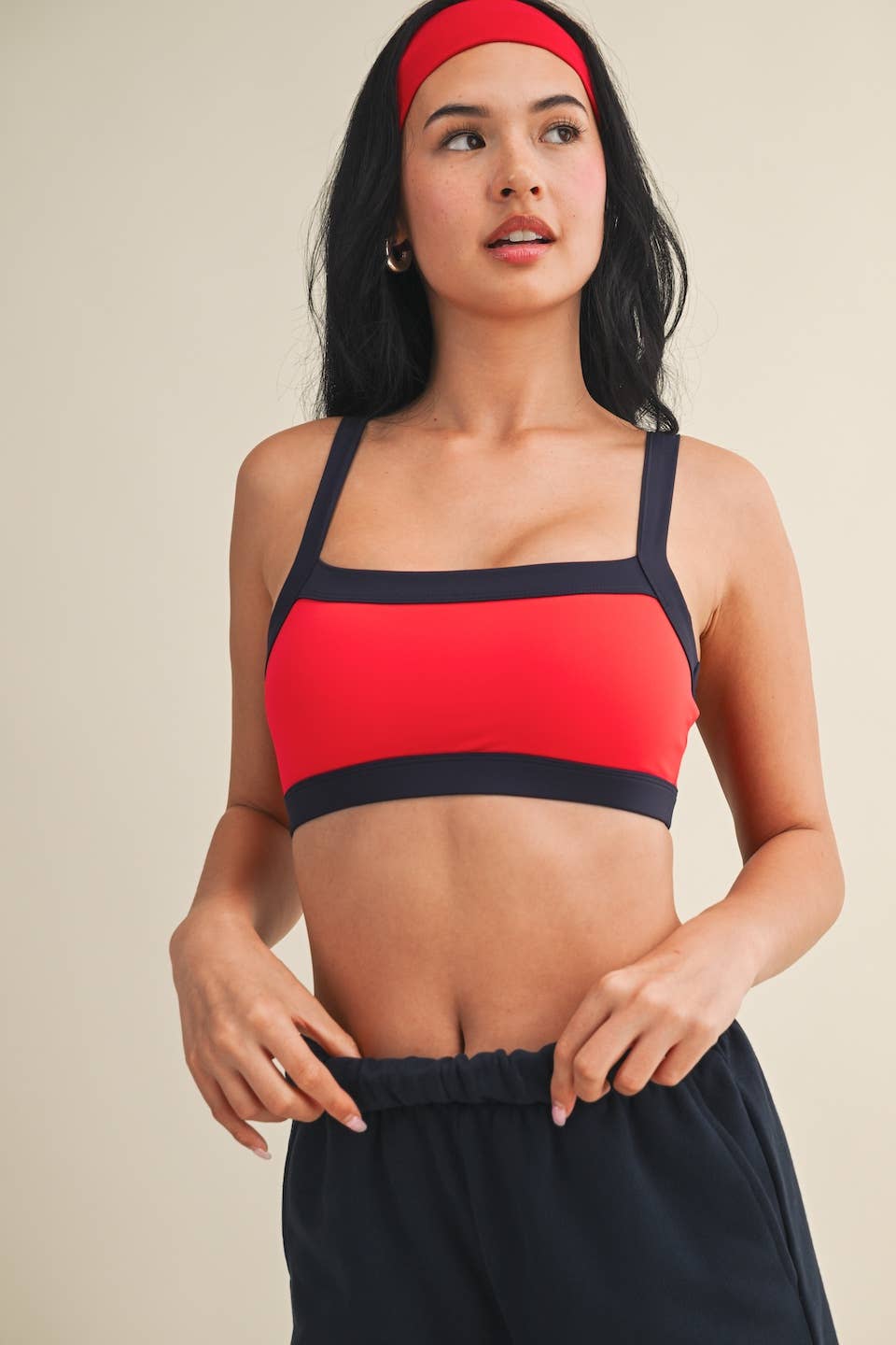 Contrast Block Sports Bra
