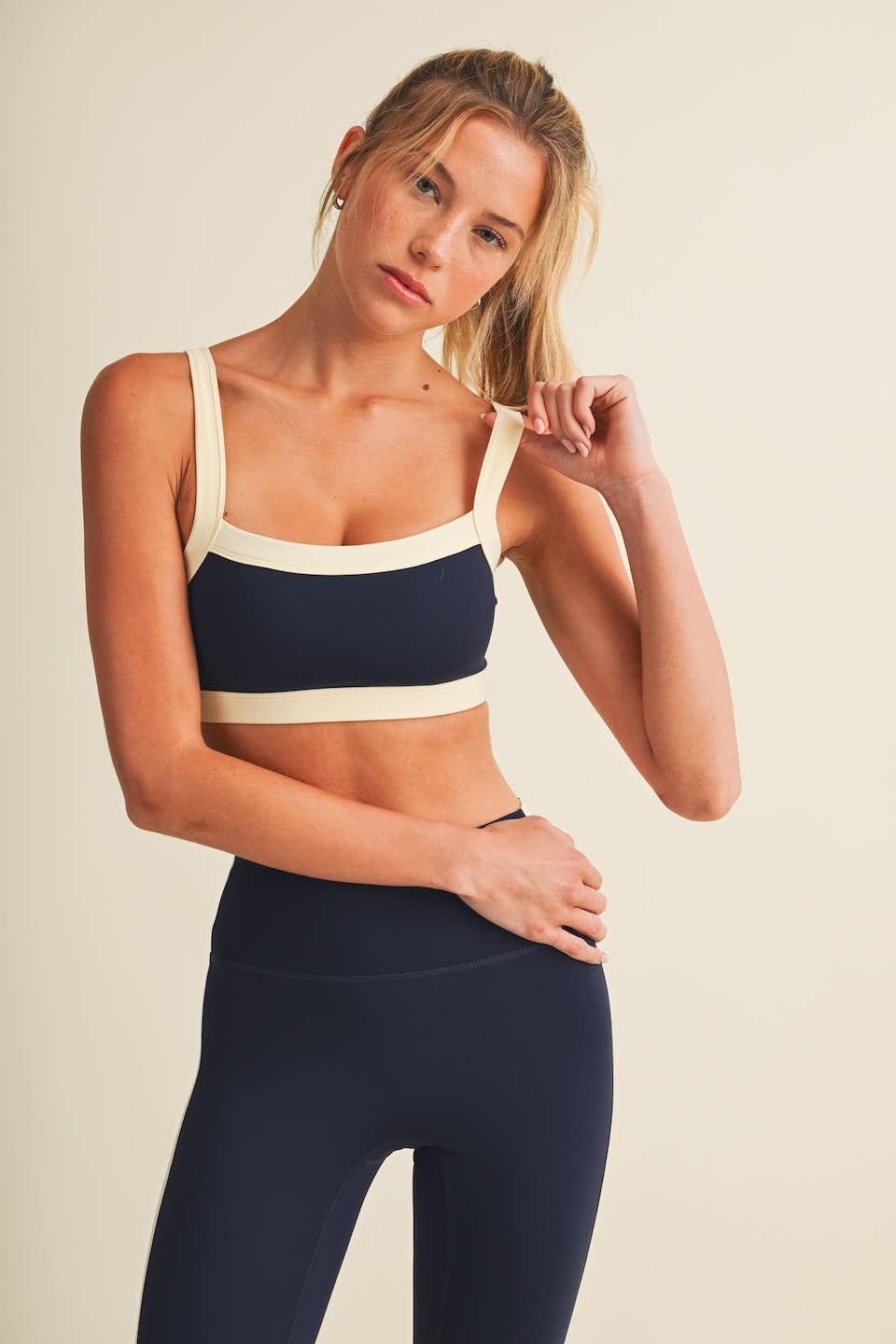 Contrast Block Sports Bra