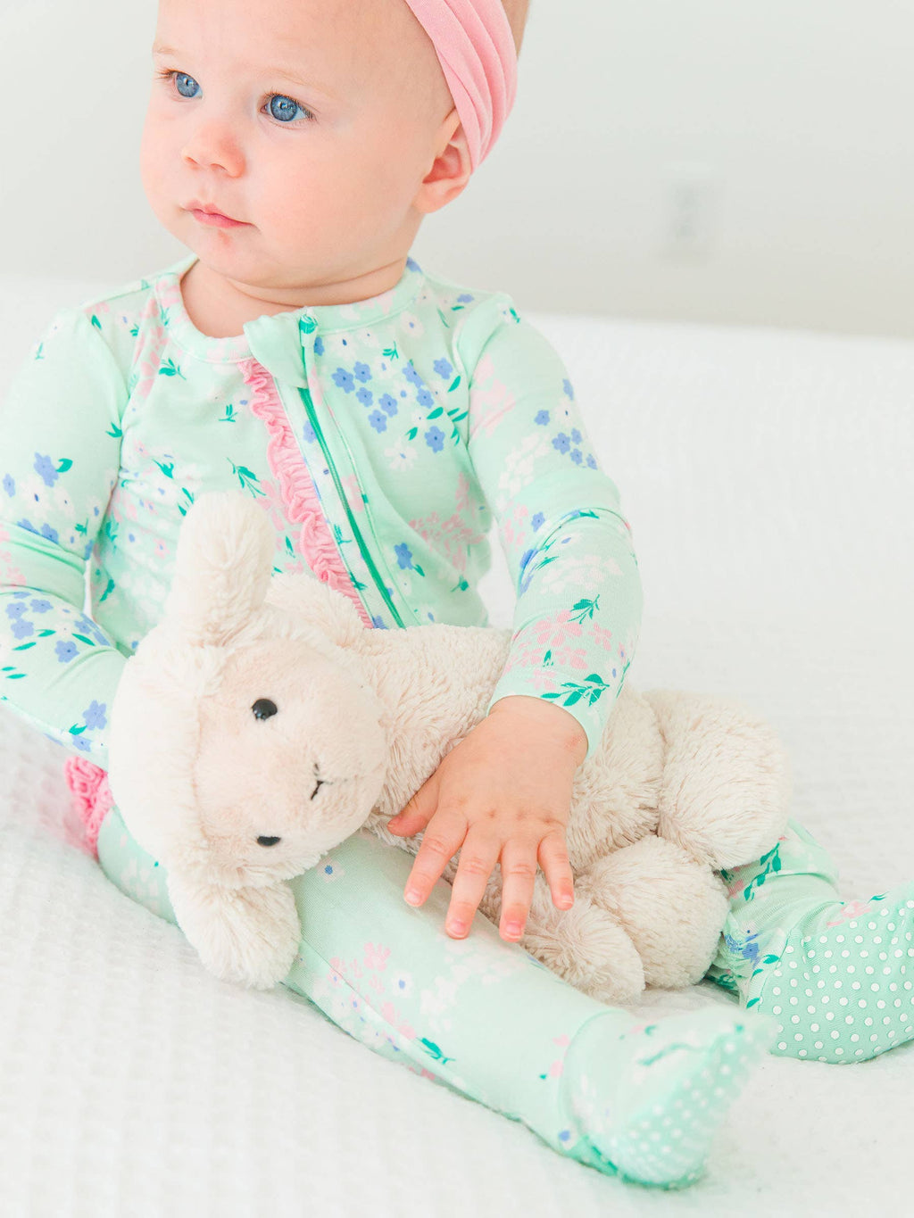 Mint Meadow Footed Onesie