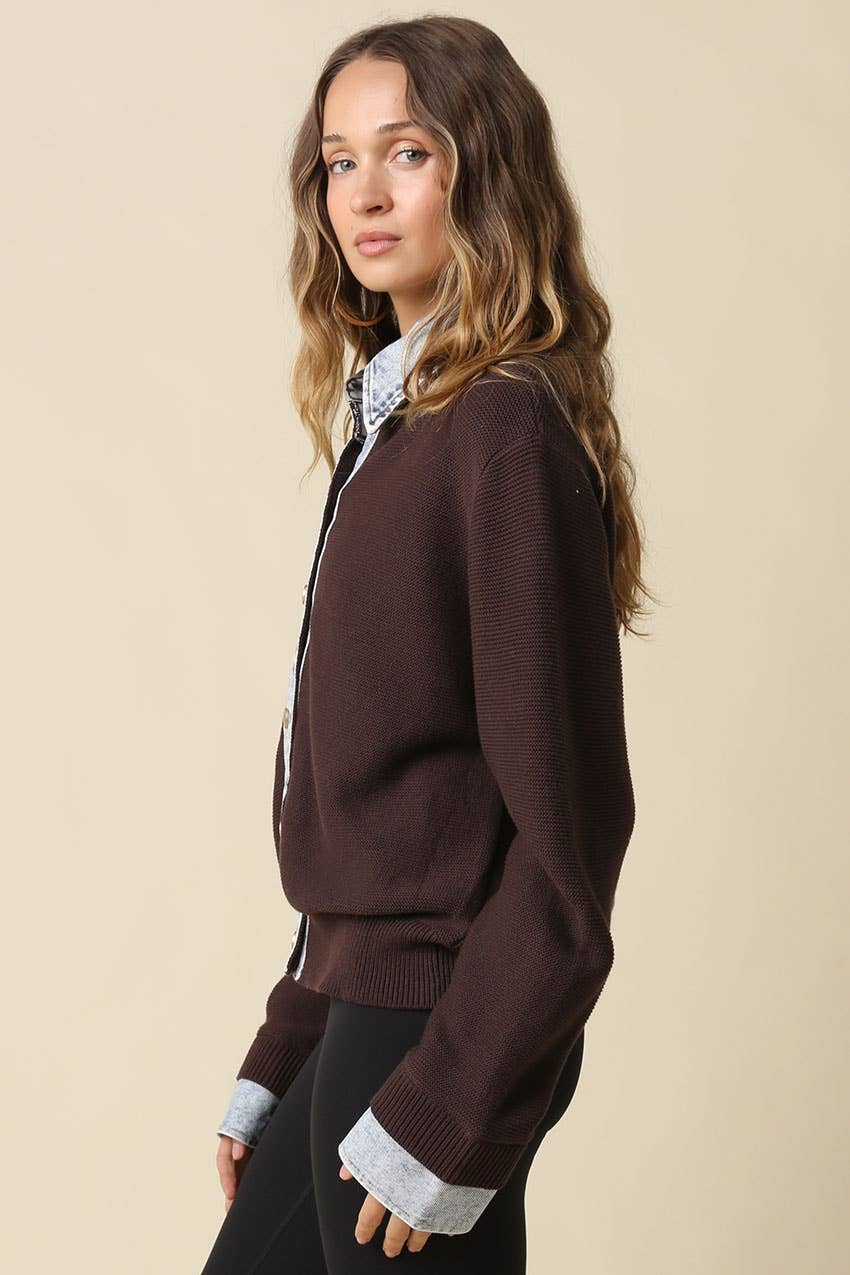 Dana Layered Knit Cardigan